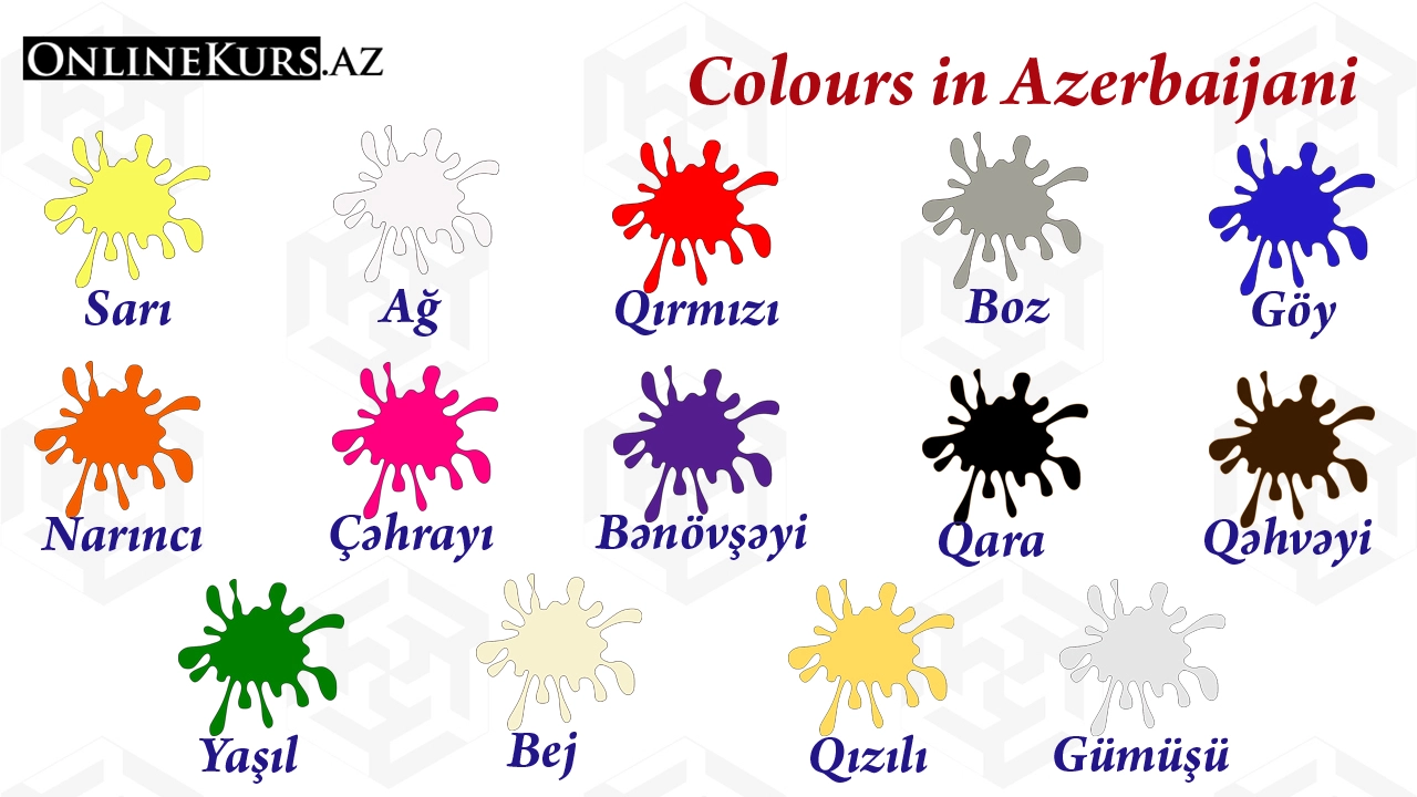 Names of the colors in the Azerbaijani language