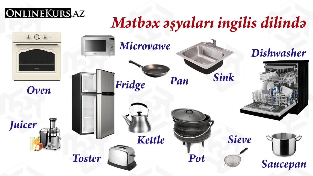 Mətbəx əşyaları ingilis dilində