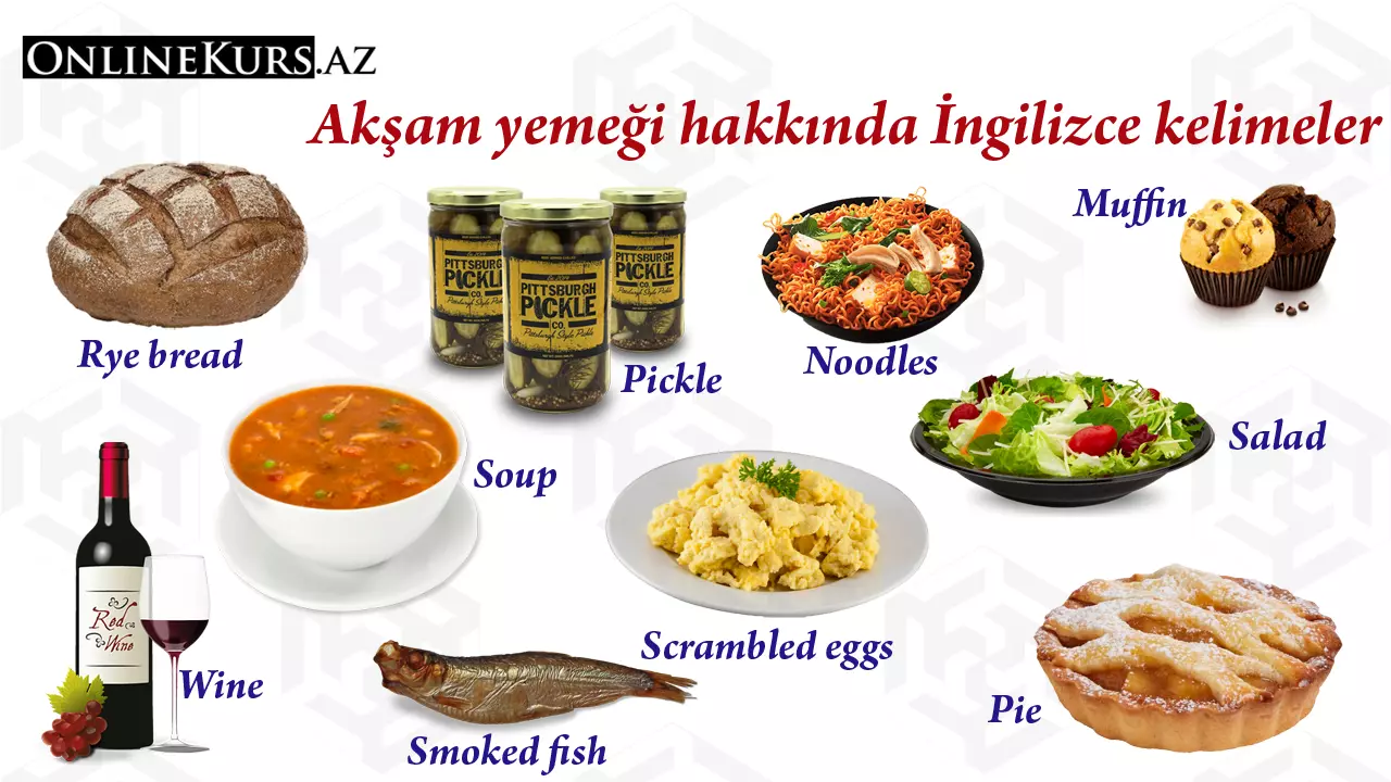 Akşam yemeği konusunda İngilizce kelimeler