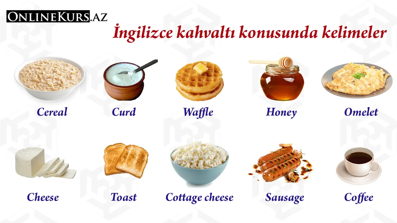 İngilizce kahvaltı konusunda kelimeler
