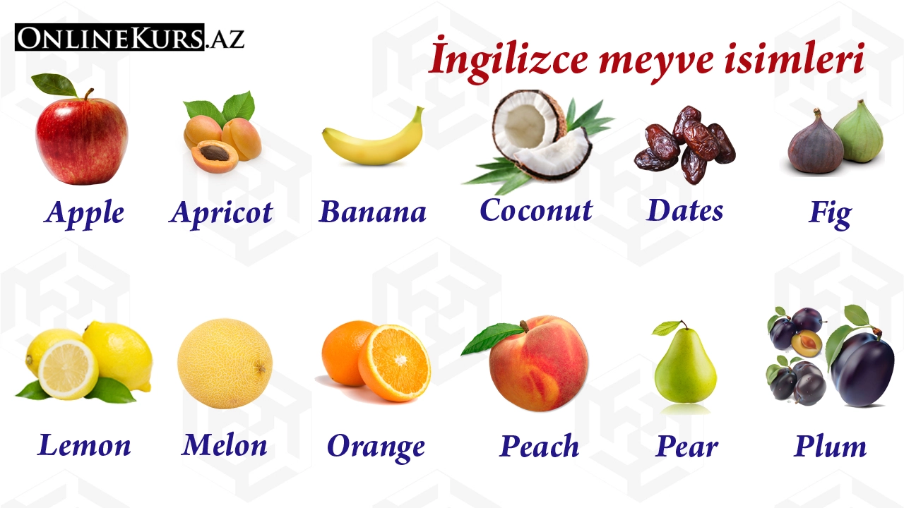 Meyve isimleri İngilizce