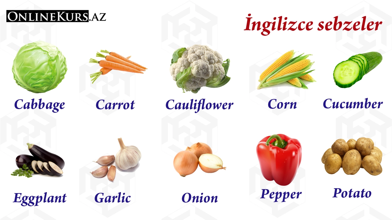 İngilizce sebze isimleri