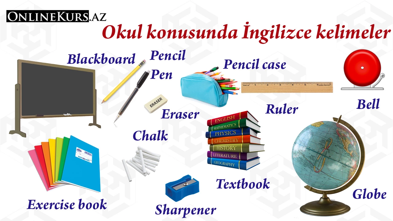 Okul malzemelerinin adları İngilizce