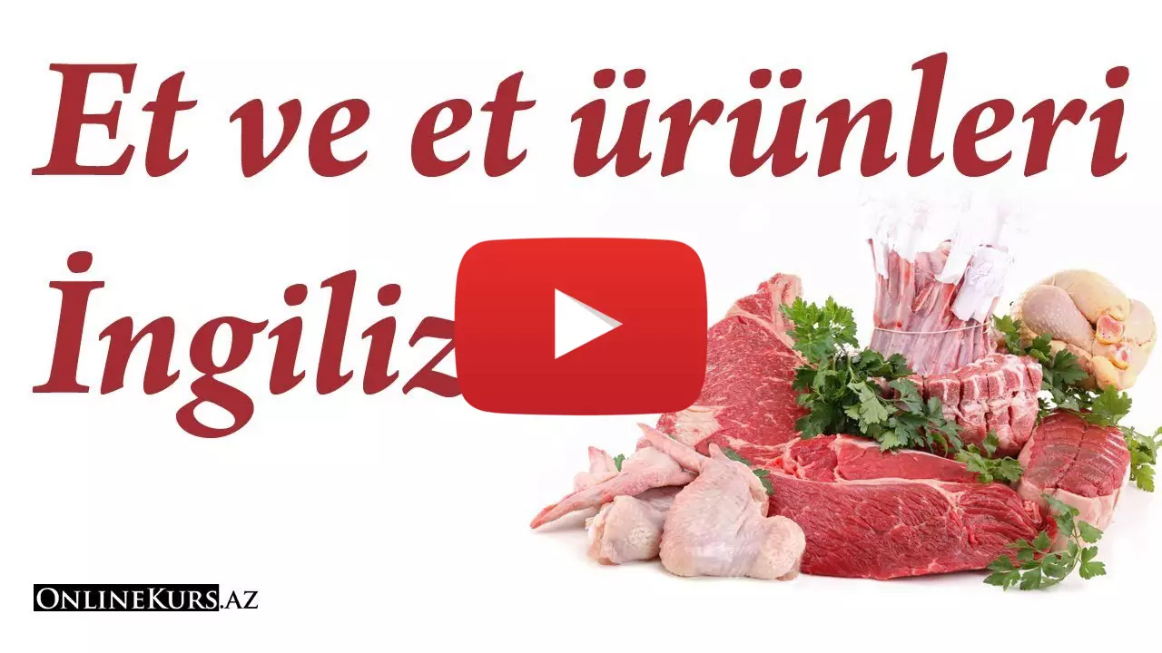 İngilizce et ve et ürünleri
